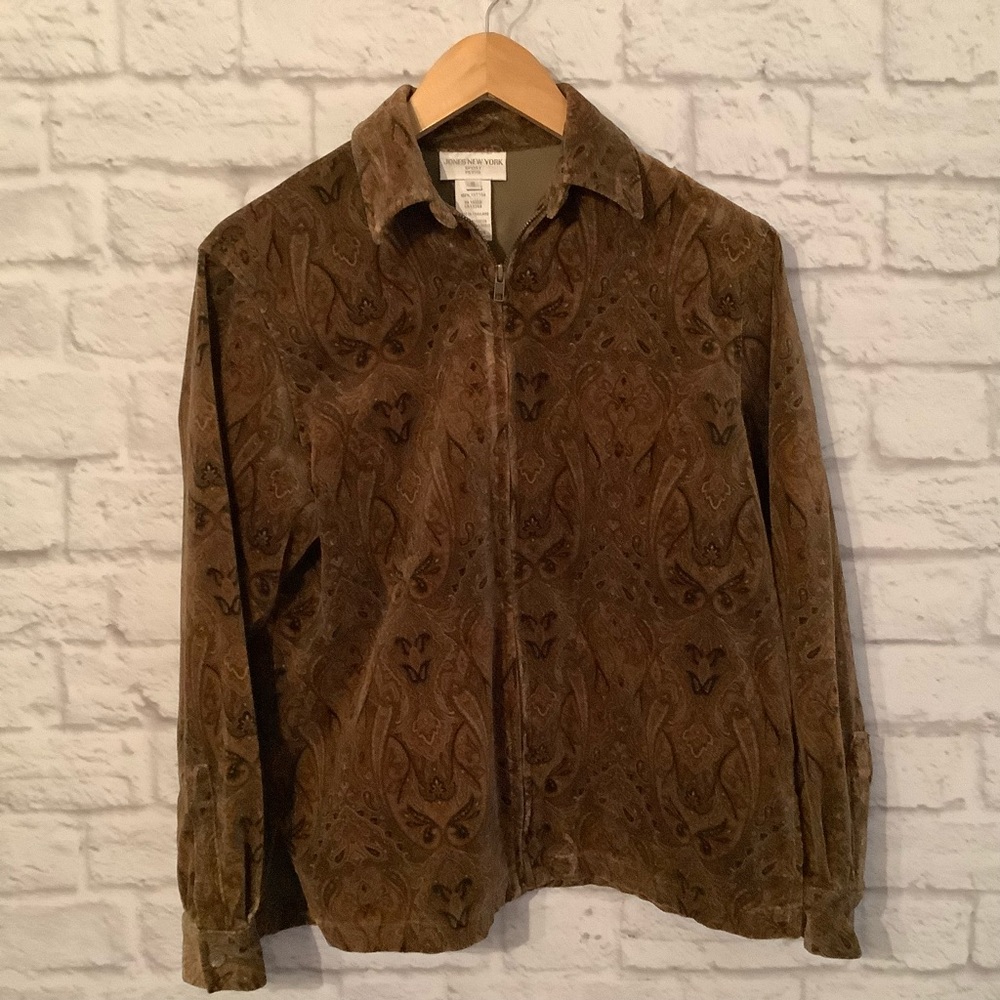 Jones of New York Brushed Soft Cotton Paisley Jacket